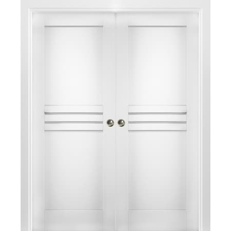 Vdomdoors Barn Interior Door, Gray MELA7444DP-WS-5684